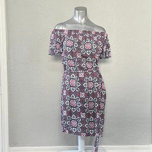 Off The Shoulder Pattern Shift Dress